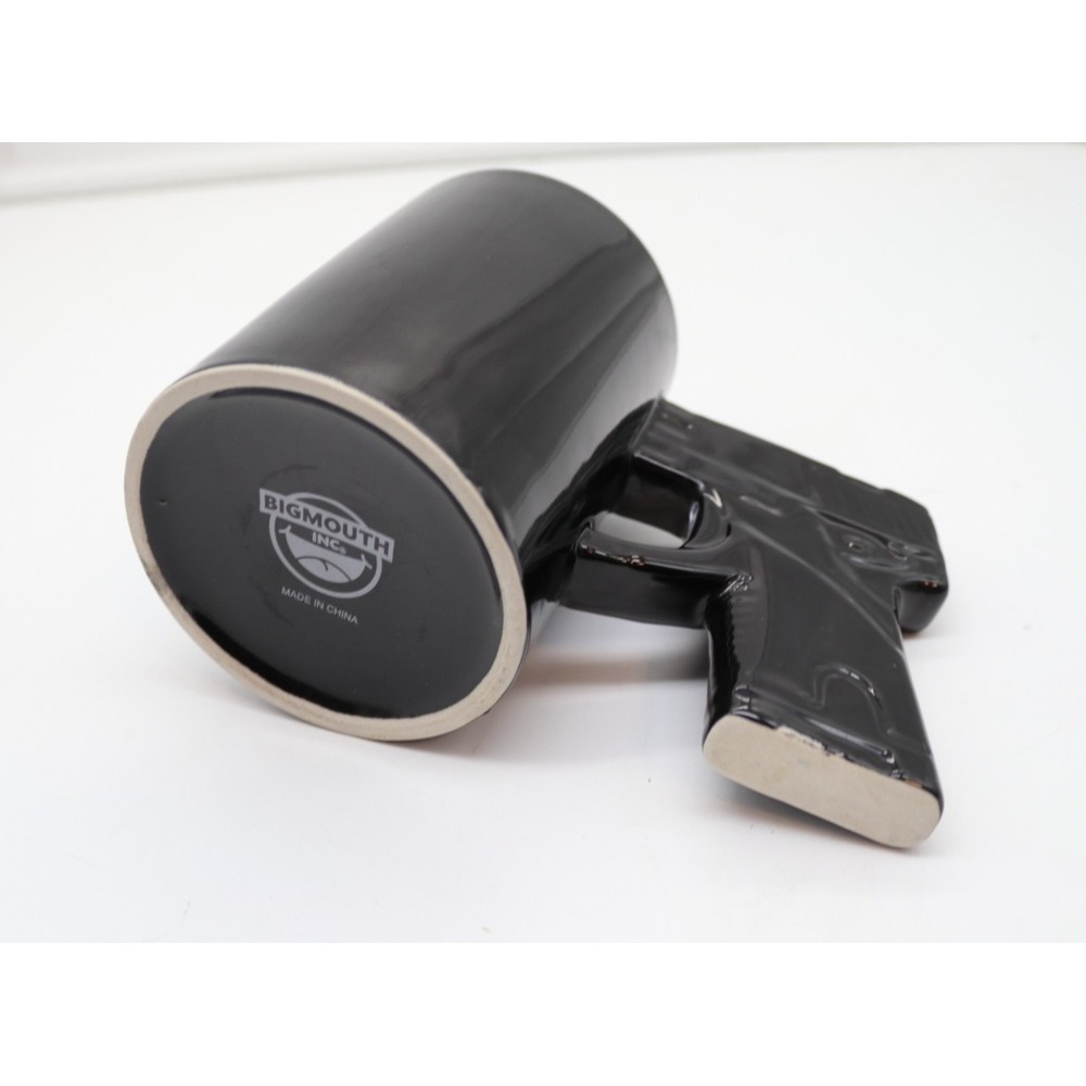 BigMouth Inc Black Pistol Handgun Handle Ceramic Novelty Coffee Mug 12oz